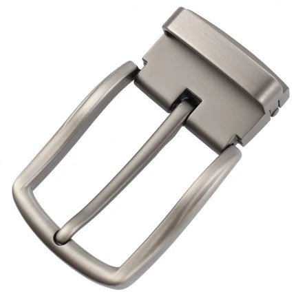 Boucle de ceinture masculine Carter en alliage de zinc argenté, largeur 3,5 cm, design sobre et finition chromée
