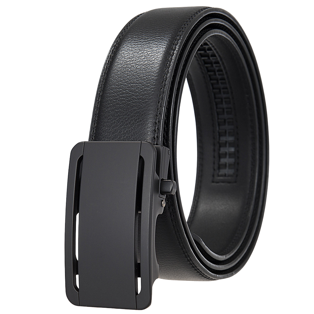 Ceinture homme Léo Tiss 20 noire avec boucle automatique rectangulaire sobre et raffinée en alliage métallique argenté. Lanière en cuir refendu de vachette avec finition lisse. Système réglable de 110 à 130 cm.