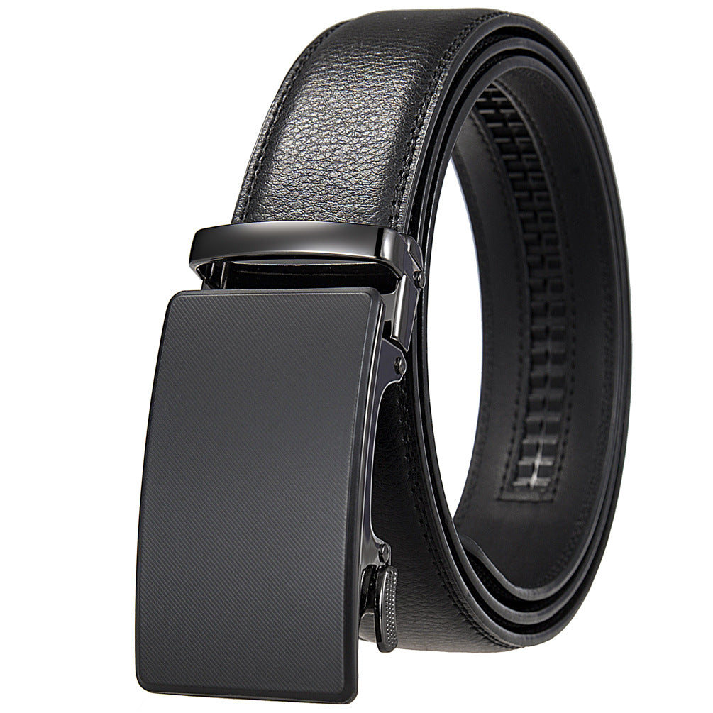 Ceinture homme Nino Lux 20 noire avec boucle automatique rectangulaire texturée oblique en alliage noir.