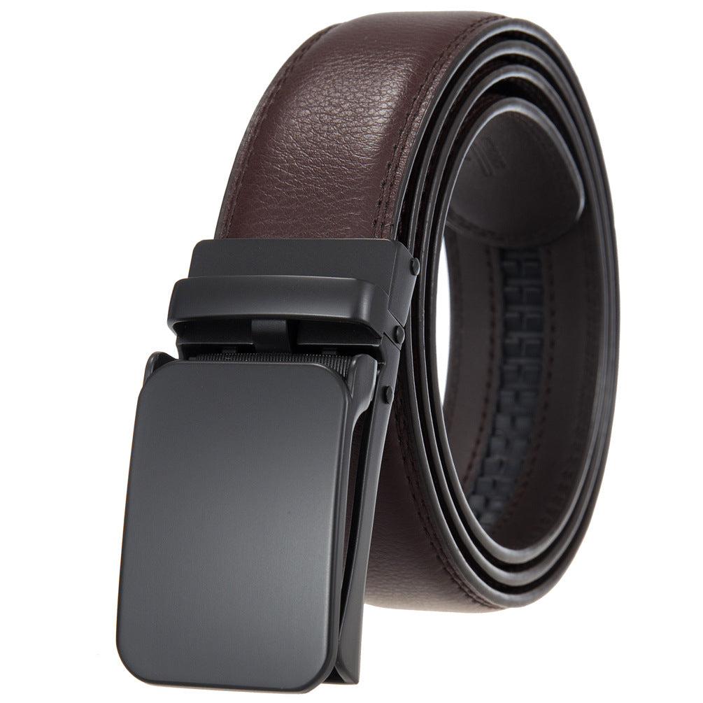 Ceinture homme Yves Lin 20 en cuir marron avec boucle automatique noire
