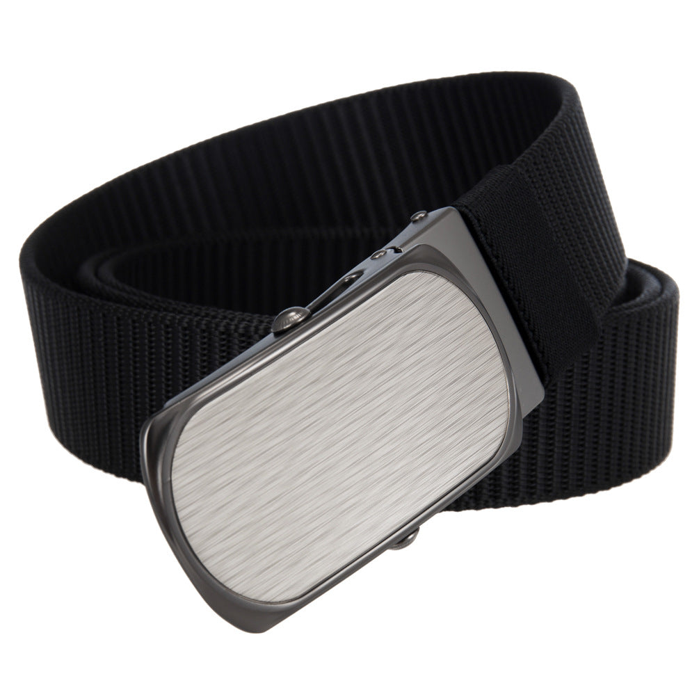 Ceinture pour homme Zola 2 noire avec boucle rectangulaire automatique en alliage gris et face brossée