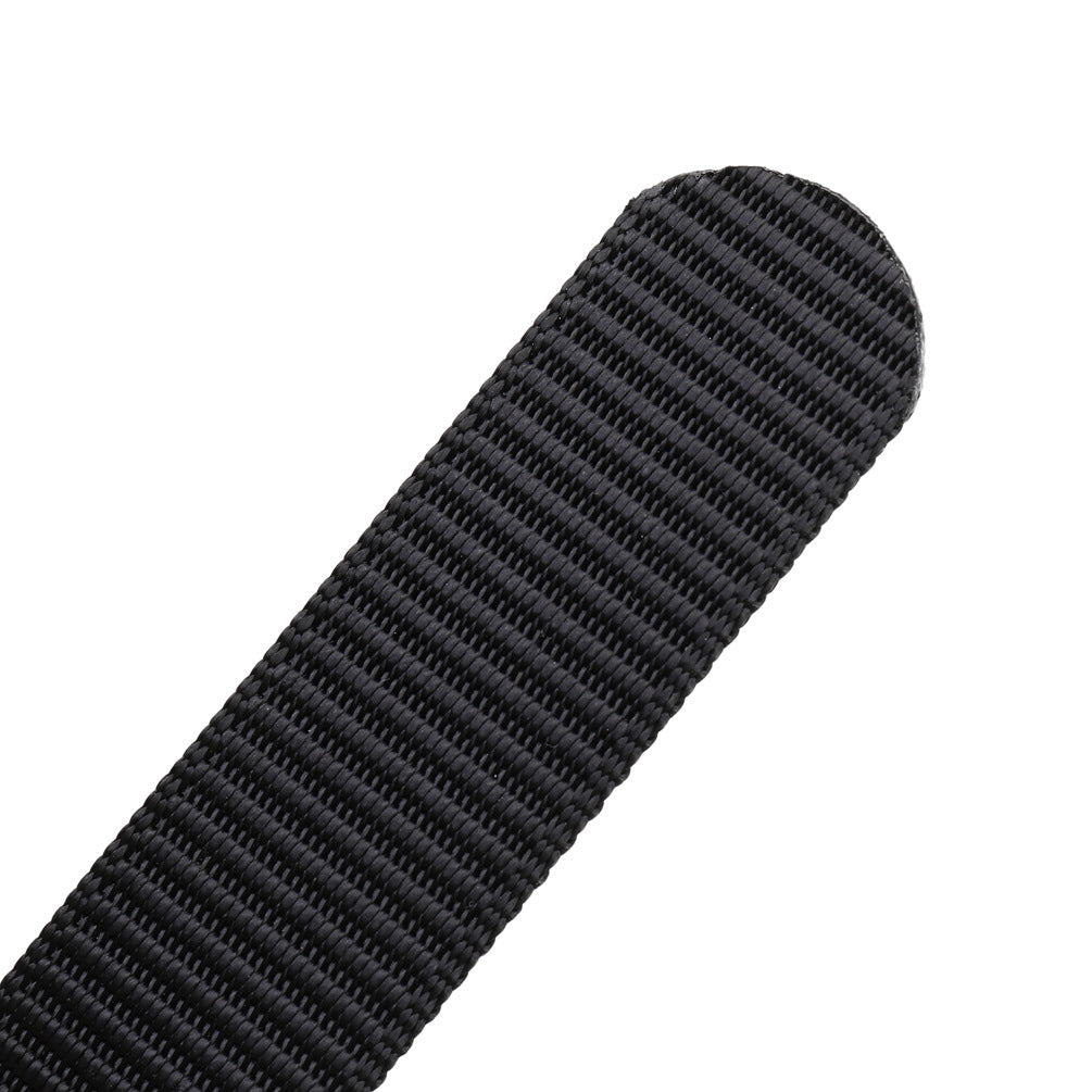Ceinture homme Zola 2 en tissu texturé noir, avec boucle automatique rectangulaire en alliage gris.