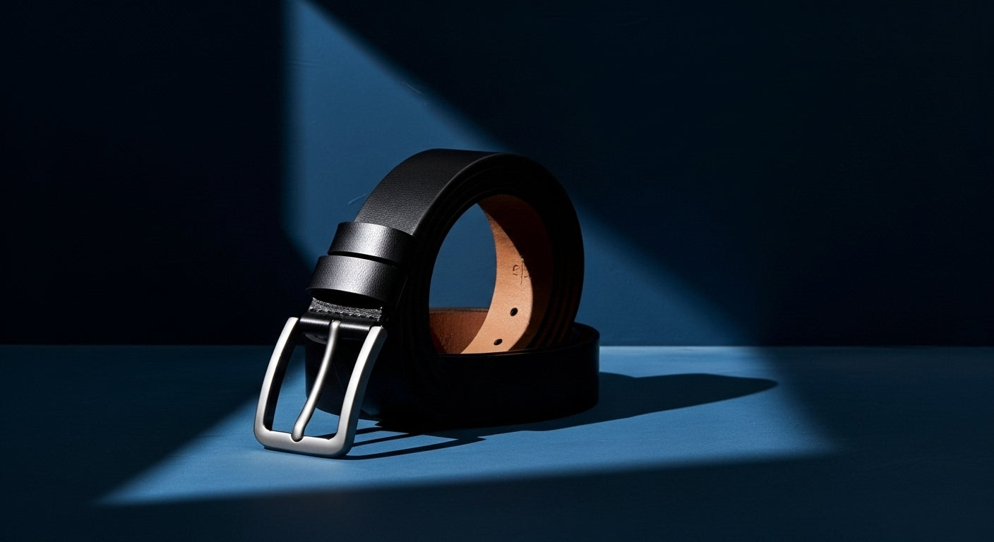 Ceinture homme cuir pleine fleur noir, boucle métallique argentée, ceinture cuir véritable élégante et durable