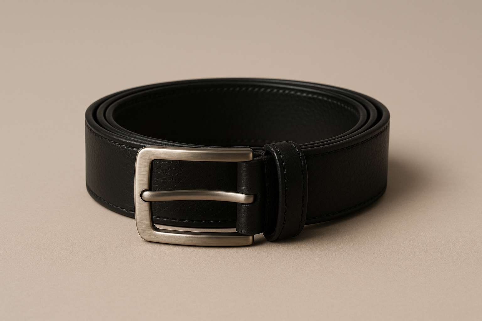 Ceinture en cuir véritable pleine fleur élégante avec boucle métallique, symbole d’un cadeau original homme, durable et raffiné, mieux qu’un parfum ou une cravate.