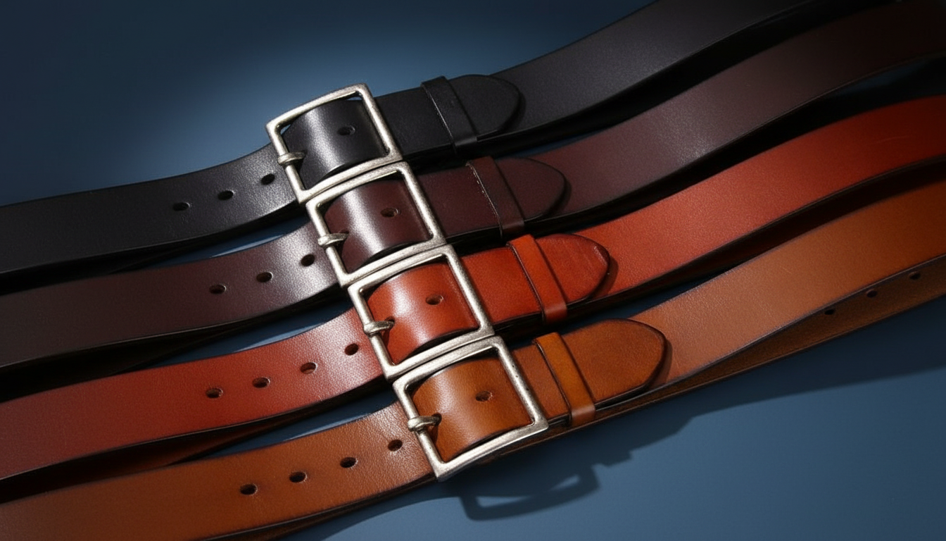 Ceintures pour homme en cuir avec boucles métalliques, plusieurs coloris noir, brun et cognac