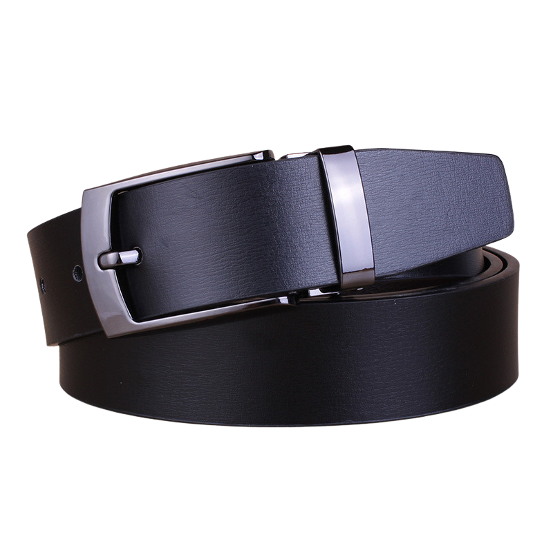 Ceinture Alexis 2 en cuir lisse noir avec boucle ardillon argentée et noire, largeur 3,3 cm