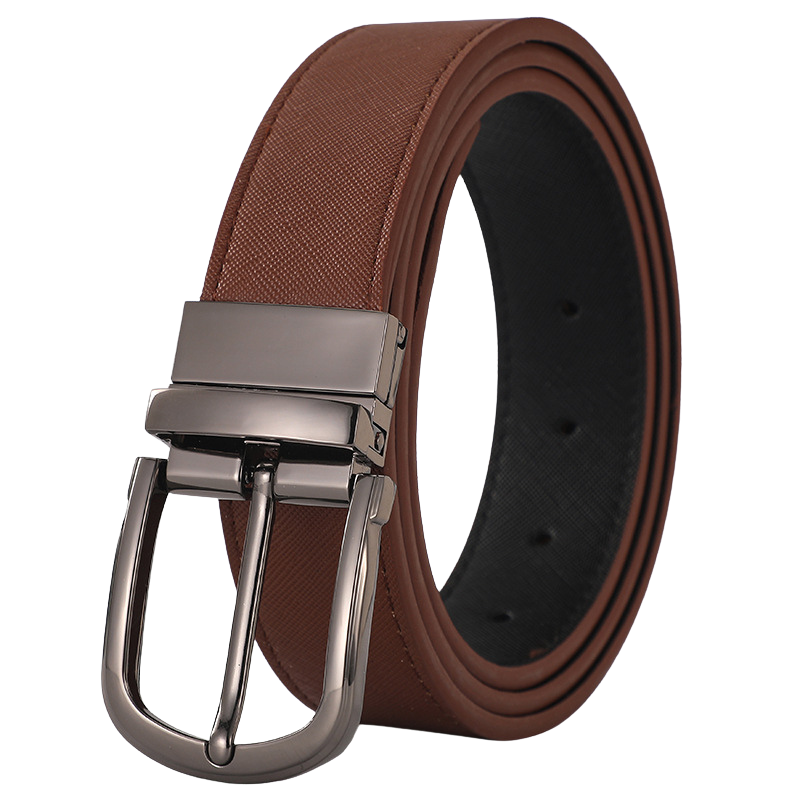 Ceinture homme Amaury 1 réversible marron et noir avec boucle ardillon en métal.