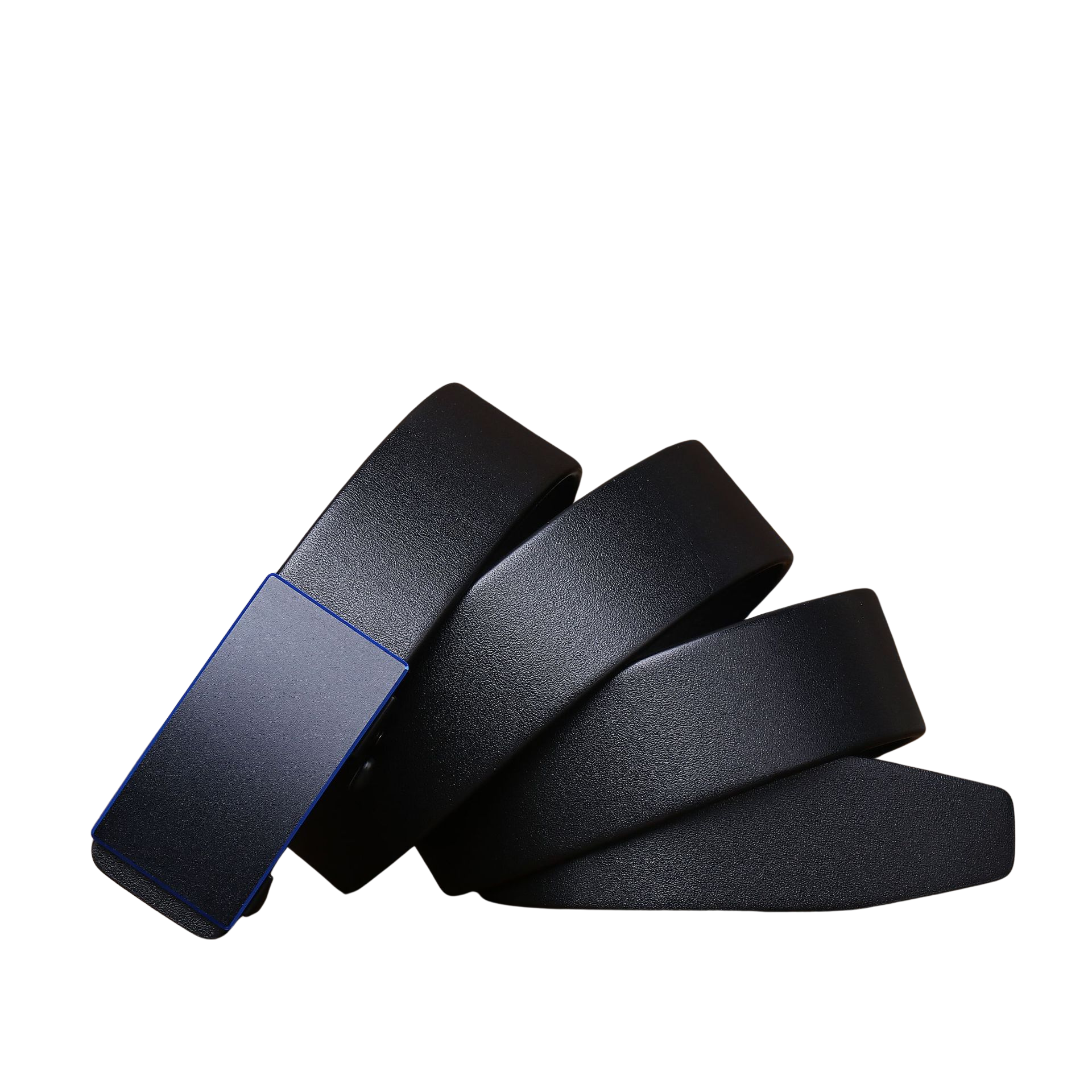 Ceinture homme Armand 2 noire en cuir de vachette avec boucle automatique rectangulaire en alliage métallique.