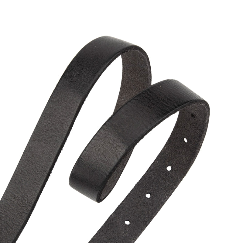 Ceinture femme Caresseuse en cuir pleine fleur noir, finition grainé, avec boucle dorée texturée