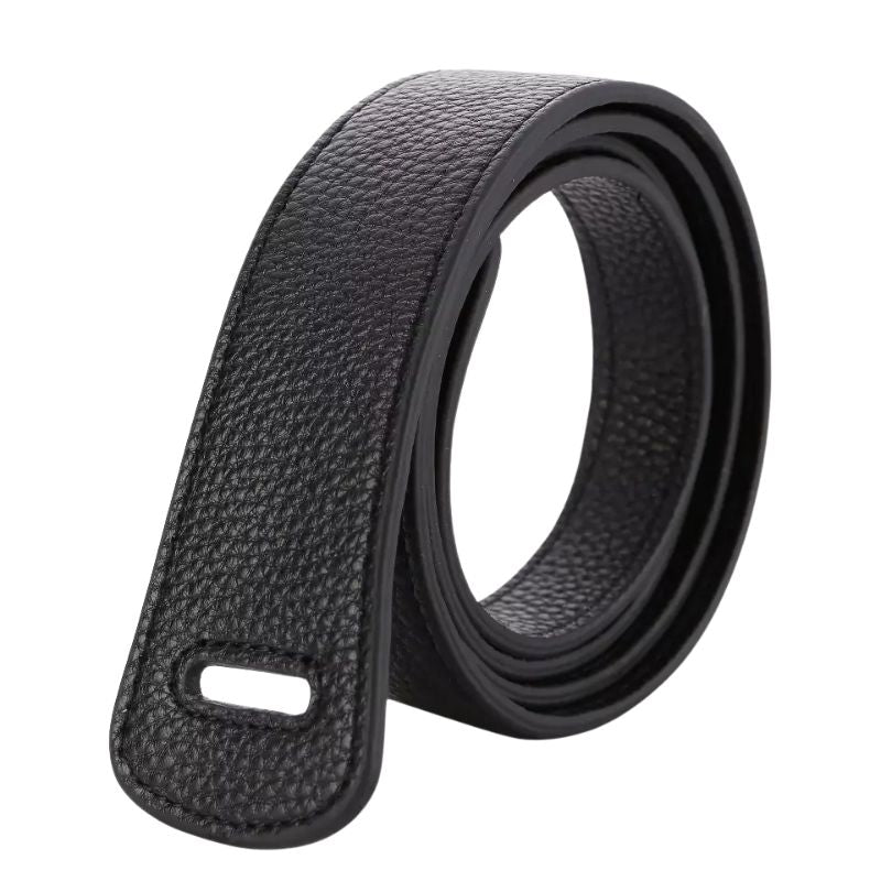 Ceinture femme Clotilde noire en cuir pleine fleur, finition grainée, boucle à nouer. #fullwidth