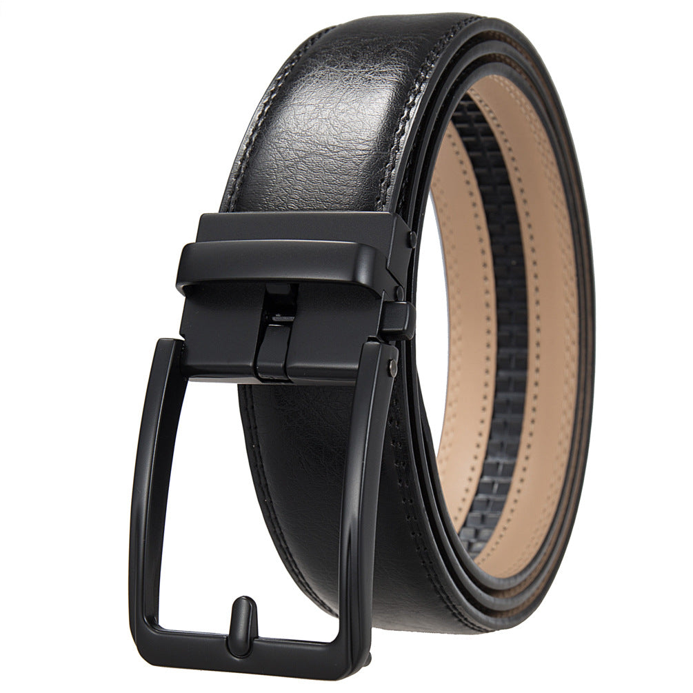 Ceinture homme Max Lux 60 en cuir noir avec boucle automatique rectangulaire noire