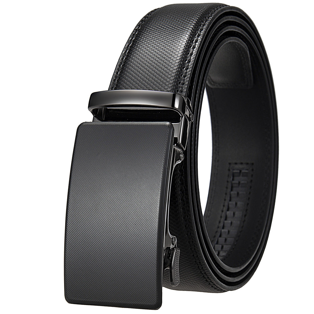 Ceinture homme Nino Lux 20 noire avec boucle automatique rectangulaire texturée oblique en alliage noir.