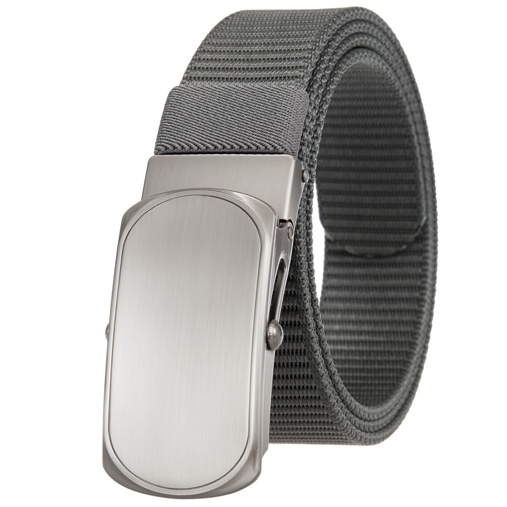 Ceinture homme Zola 1 gris foncé avec boucle automatique rectangulaire en alliage gris brossé.