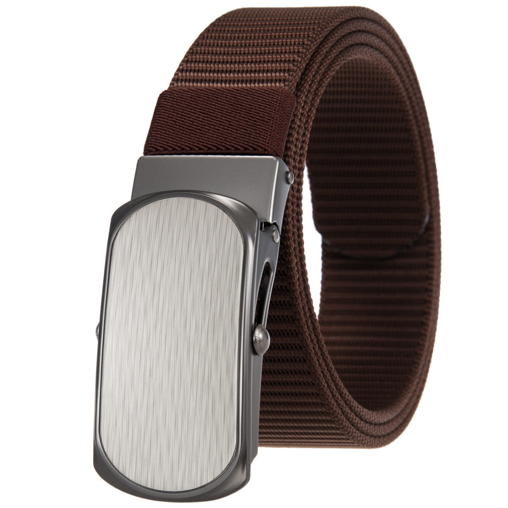 Ceinture homme Zola 2 marron avec boucle automatique rectangulaire gris brossé